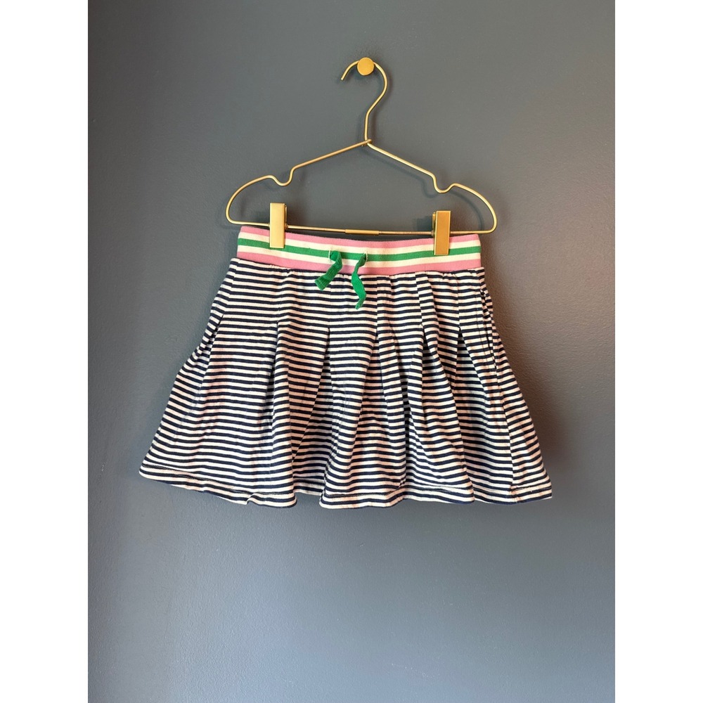 Mini Boden Girls Navy White Striped Skort Pink Green Waistband Size‎ 8-9Y